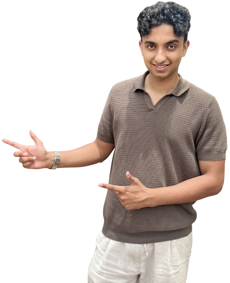Tutor Taha holding a notebook